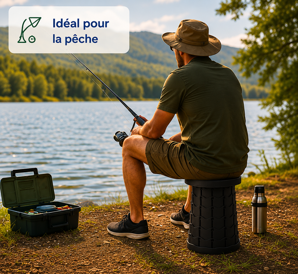 Tabouret téléscopique pliable et portable